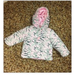 Wippette,baby,jacket,pink/gray,faux fur, size18M.: